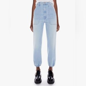 MOTHER The Wrapper Patch Springy Ankle Jeans In Chill Pill Size 25